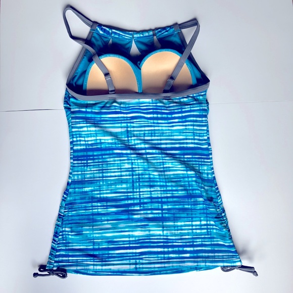 NEW FREE COUNTRY Tankini Swimsuit Top Small Blue - Picture 3 of 16